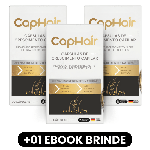 CapHair - Cápsulas para Queda de Cabelo - Mania das CoisasCapHair - Cápsulas para Queda de CabeloMania das Coisas